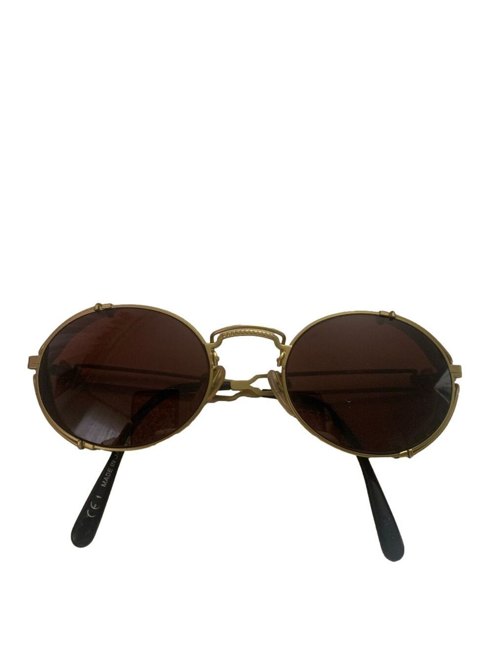Jean Paul Gaultier Gold and Brown and Green Rare Vintage 90’s Sunglasses